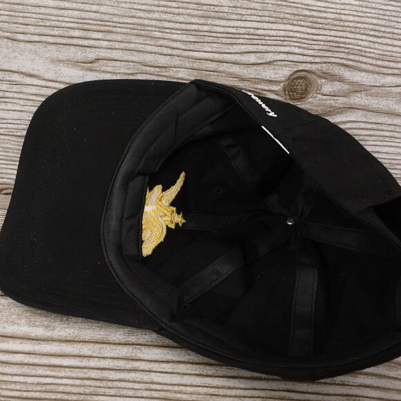 ANHEUSER BUSCH LOGO ST LOUIS BREWERY BLACK STRAPBACK BASEBALL HAT CAP - Picture 7 of 8